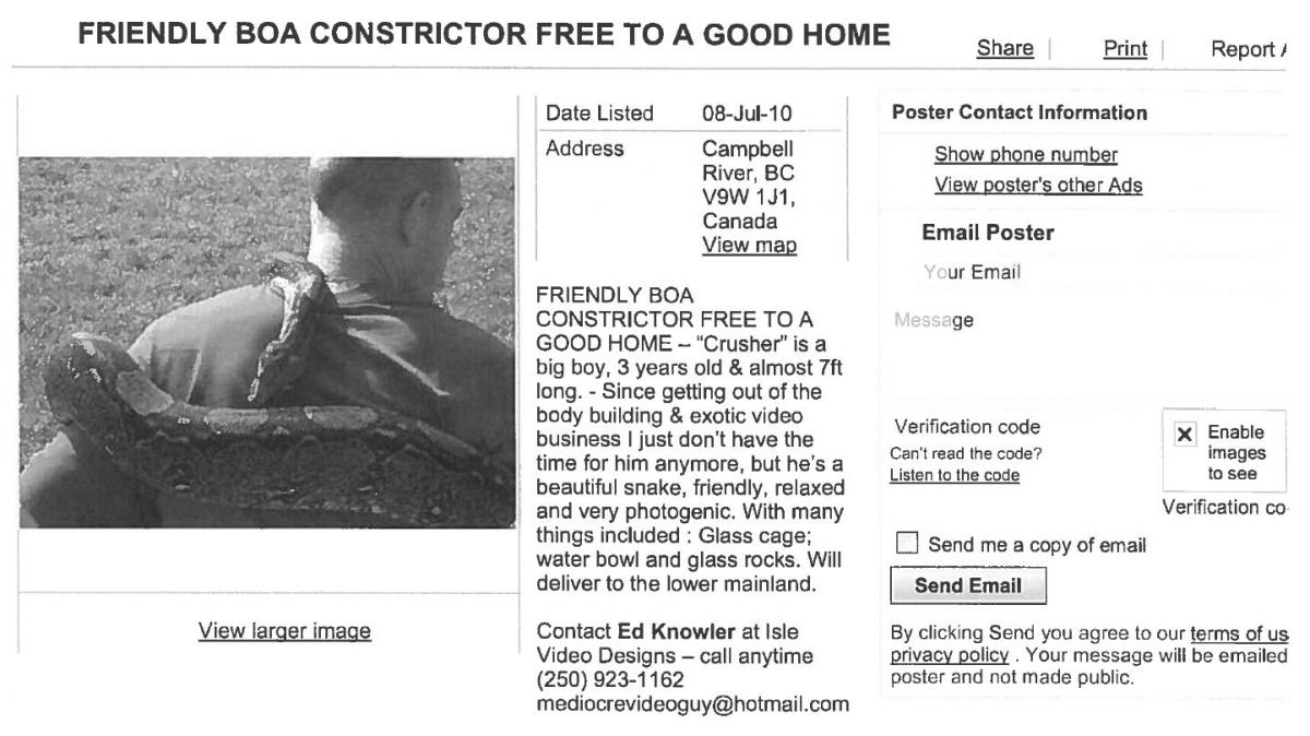 Roscovich Fake Ad